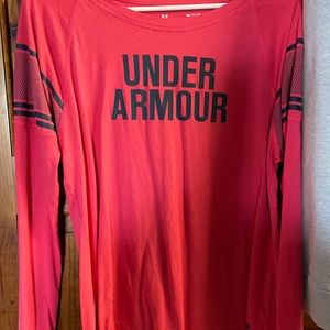 Underarmor dark coral long sleeve shirt